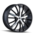 Mazzi - ESSENCE - Black - GLOSS BLACK/MACHINED FACE - 22" x 9.5", 35 Offset, 5x114.3, 120 (Bolt Pattern), 74.1mm HUB