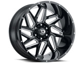 Vision Wheel Off-Road - 361 SPYDER - Black - GLOSS BLACK MILLED SPOKE - 22" x 10", -19 Offset, 8x180 (Bolt Pattern), 124.2mm HUB