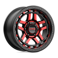 KMC Wheels - KM540 RECON - Black - GLOSS BLACK MACHINED WITH RED TINT - 17" x 8.5", 18 Offset, 6x139.7 (Bolt Pattern), 106.1mm HUB