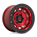 KMC Wheels - KM236 TANK BEADLOCK - CANDY RED - 17" x 9", -15 Offset, 5x127 (Bolt Pattern), 71.5mm HUB