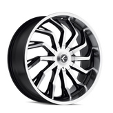 Kraze Wheels - SCRILLA - Black - BLACK/MACHINED - 22" x 9.5", 30 Offset, 6x135, 139.7 (Bolt Pattern), 100.3mm HUB