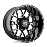 Moto Metal - MO986 SIEGE - Black - GLOSS BLACK MACHINED - 22" x 10", -18 Offset, 6x135, 139.7 (Bolt Pattern), 106.1mm HUB