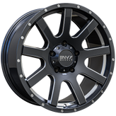 Envy Wheels - CRAZE - Gunmetal - GLOSS DARK GUN METAL / UNDERCUT / SIDE MILL / MILLED RIVETS - 20" x 9", 18 Offset, 5x139.7 (Bolt Pattern), 77.8mm HUB