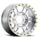 Vision Wheel Off-Road - 398 MANX COMPETITION - Silver - Machined - 17" x 9.5", -18 Offset, 5x139.7 (Bolt Pattern), 108mm HUB