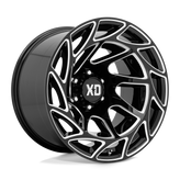 XD Series - XD860 ONSLAUGHT - Black - GLOSS BLACK MILLED - 20" x 12", -44 Offset, 6x139.7 (Bolt Pattern), 106.1mm HUB