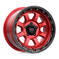 KMC Wheels - KM548 CHASE - CANDY RED WITH BLACK LIP - 20" x 9", 0 Offset, 8x180 (Bolt Pattern), 124.2mm HUB