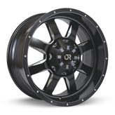 RTX Wheels - Ridgeline - Black - Satin Black Milled - 18" x 9", 15 Offset, 8x170 (Bolt Pattern), 125mm HUB
