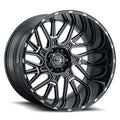 Vision Wheel Off-Road - 404 BRAWL - Black - Gloss Black Milled Spoke - 22" x 14", -76 Offset, 6x139.7 (Bolt Pattern), 106.2mm HUB