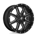 Fuel - D610 MAVERICK - Black - Gloss Black Milled - 20" x 14", -76 Offset, 8x165.1 (Bolt Pattern), 125.1mm HUB