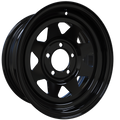 Envy Wheels - TRAILER STEEL SPOKE - Black - GLOSS BLACK - 14" x 6", 0 Offset, 5x114.3 (Bolt Pattern), 84mm HUB