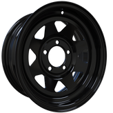 Envy Wheels - TRAILER STEEL SPOKE - Black - GLOSS BLACK - 14" x 6", 0 Offset, 5x114.3 (Bolt Pattern), 84mm HUB