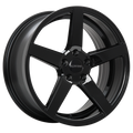 Ruffino Wheels - Boss - Black - Gloss Black - 18" x 8", 42 Offset, 5x114.3 (Bolt Pattern), 73.1mm HUB