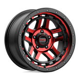 KMC Wheels - KM540 RECON - Black - GLOSS BLACK MACHINED WITH RED TINT - 18" x 8.5", 0 Offset, 5x127 (Bolt Pattern), 78.1mm HUB