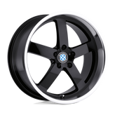 Beyern - RAPP - Black - Gloss Black with Mirror Cut Lip - 17" x 8", 15 Offset, 5x120 (Bolt Pattern), 74.1mm HUB