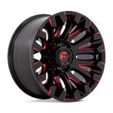 Fuel - D829 QUAKE - Black - GLOSS BLACK MILLED RED TINT - 20" x 10", -18 Offset, 8x170 (Bolt Pattern), 125.1mm HUB