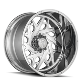 American Truxx - ARIES - Chrome - POLISHED - 24" x 14", -76 Offset, 8x165.1 (Bolt Pattern), 125.2mm HUB