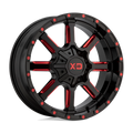 XD Series - XD838 MAMMOTH - Black - Gloss Black Milled With Red Tint Clear Coat - 22" x 10", -18 Offset, 5x127, 139.7 (Bolt Pattern), 78.1mm HUB