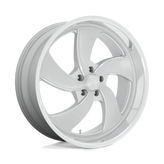 US Mag - U134 DESPERADO - Silver - SILVER BRUSHED FACE MILLED DIAMOND CUT MILLED - 24" x 10", 5 Offset, 5x120.65 (Bolt Pattern), 72.6mm HUB