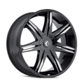 Kraze Wheels - EPIC - Black - BLACK/MILLED - 22" x 9.5", 18 Offset, 6x139.7 (Bolt Pattern), 106.1mm HUB