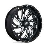 Fuel UTV - D641 KOMPRESSOR - Black - GLOSS BLACK MILLED - 24" x 7", 13 Offset, 4x137 (Bolt Pattern), 110.1mm HUB