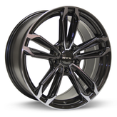 RTX Wheels - Ultra 5 - Black - Black Machined Grey - 18" x 8", 45 Offset, 5x112 (Bolt Pattern), 66.6mm HUB
