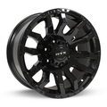 RTX Wheels - Patton - Black - Gloss Black - 20" x 9", 18 Offset, 8x180 (Bolt Pattern), 125mm HUB