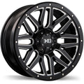 Fast HD - Menace - Black - Satin Black with Milled Trim - 17" x 8", 15 Offset, 6x139.7 (Bolt Pattern), 106.1mm HUB