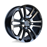 OE Creations - PR158 - Black - GLOSS BLACK WITH MACHINED FACE - 22" x 9", 24 Offset, 6x139.7 (Bolt Pattern), 78.1mm HUB
