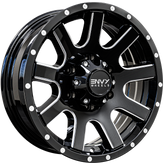 Envy Wheels - ET-3T - Black - GLOSS BLACK / SIDE MILL /  MILLED RIVETS - 15" x 6", 0 Offset, 6x139.7 (Bolt Pattern), 108mm HUB