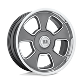 US Mag - U125 BOULEVARD - Gunmetal - MATTE GUN METAL - 20" x 9.5", 1 Offset, 5x120.65, 127 (Bolt Pattern), 78.1mm HUB