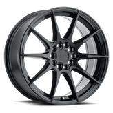 Ruff - SPEEDSTER - Black - Gloss Black - 18" x 8", 38 Offset, 5x100, 114.3 (Bolt Pattern), 72.1mm HUB