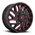 Fuel - D656 TRITON - Black - GLOSS BLACK RED TINTED CLEAR - 20" x 8.25", 105 Offset, 8x210 (Bolt Pattern), 154.3mm HUB