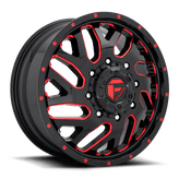 Fuel - D656 TRITON - Black - GLOSS BLACK RED TINTED CLEAR - 20" x 8.25", 105 Offset, 8x210 (Bolt Pattern), 154.3mm HUB