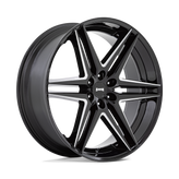 DUB - S267 DIRTY DOG - Black - GLOSSY BLACK MILLED - 26" x 10", 25 Offset, 6x139.7 (Bolt Pattern), 106.1mm HUB