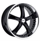 TSW Wheels - JARAMA - Black - GLOSS BLACK W/ MIRROR CUT LIP - 17" x 8", 2 Offset, 5x120 (Bolt Pattern), 76.1mm HUB