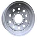 Envy Wheels - TRAILER STEEL MODULAR - White - WHITE / RED AND BLUE PIN STRIPE - 16" x 6", 0 Offset, 8x165.1 (Bolt Pattern), 131mm HUB