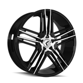 Kraze Wheels - HELLA - Black - BLACK/MACHINED - 20" x 8.5", 40 Offset, 5x112, 114.3 (Bolt Pattern), 73mm HUB