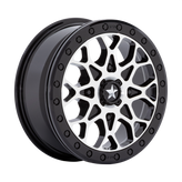 MSA Offroad Wheels - M48 PORTAL BEADLOCK - Black - GLOSS BLACK MACHINED WITH GLOSS BLACK RING - 15" x 6", 38 Offset, 4x137 (Bolt Pattern), 96mm HUB