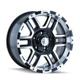 Ion Alloy - 179 - Black - BLACK/MACHINED FACE/MACHINED LIP - 16" x 8", 10 Offset, 8x165.1 (Bolt Pattern), 130.8mm HUB