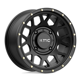 KMC Powersports - KS135 GRENADE - Black - SATIN BLACK - 15" x 10", 0 Offset, 4x137 (Bolt Pattern), 112.1mm HUB