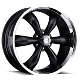 Vision Wheel American Muscle - 142 LEGEND 6 - Black - Gloss Black Machined Lip - 20" x 9", 20 Offset, 6x139.7 (Bolt Pattern), 106.2mm HUB