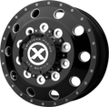 ATX - AO400 BAJA - Black - GLOSS BLACK MILLED - FRONT - 25" x 8", 144 Offset, 10x285.75 (Bolt Pattern), 220.1mm HUB