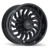 Fast HD - D-STRUCT - Black - Gloss Black with Grey Milling - 20" x 10", -15 Offset, 8x165.1 (Bolt Pattern), 125.1mm HUB