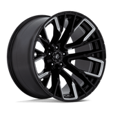 Fuel - D849 REBAR - Black - GLOSS BLACK MILLED - 22" x 12", -44 Offset, 5x139.7 (Bolt Pattern), 78.1mm HUB