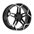 Petrol Wheels - P1A - Black - GLOSS BLACK WITH MACHINED CUT FACE - 17" x 8", 40 Offset, 5x110 (Bolt Pattern), 72.1mm HUB