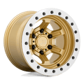 Black Rhino - OFFSHOOT BEADLOCK - Gold - GLOSS GOLD WITH MACHINED RING - 15" x 10", -38 Offset, 6x139.7 (Bolt Pattern), 112.1mm HUB