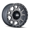 Ion Alloy - 135 - Gunmetal - MATTE GUNMETAL/BLACK BEADLOCK - 20" x 9", 0 Offset, 5x127 (Bolt Pattern), 83.82mm HUB