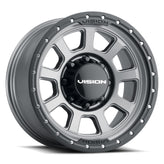 Vision Wheel Off-Road - 350 OJOS - Grey - Satin Grey - 17" x 9", 12 Offset, 8x165.1 (Bolt Pattern), 125.2mm HUB