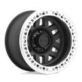 KMC Wheels - KM229 MACHETE CRAWL BEADLOCK - Black - SATIN BLACK MACHINED BEAD RING - 17" x 9", -38 Offset, 8x170 (Bolt Pattern), 125.1mm HUB