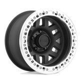 KMC Wheels - KM229 MACHETE CRAWL BEADLOCK - Black - SATIN BLACK MACHINED BEAD RING - 17" x 9", -38 Offset, 8x170 (Bolt Pattern), 125.1mm HUB